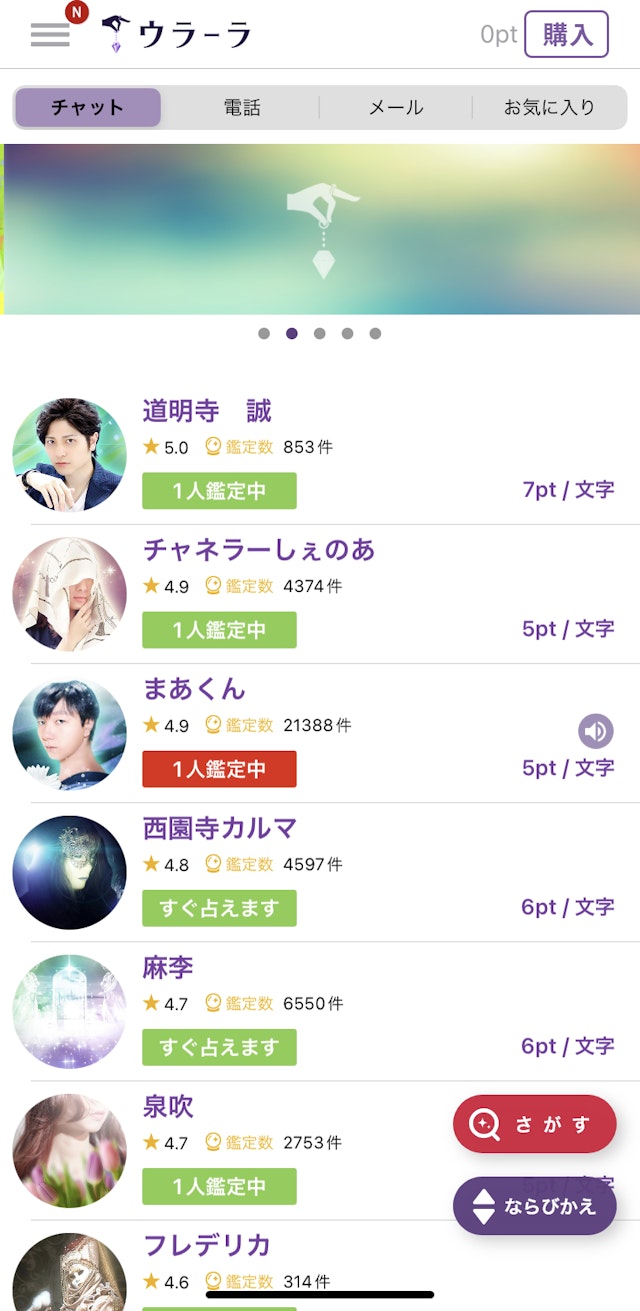 チャット占いチャット占いウラーラ