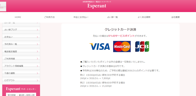 電話占いStep2：ポイント購入