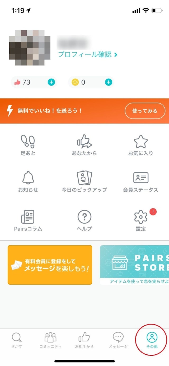 Pairs(ペアーズ) 1.「その他」